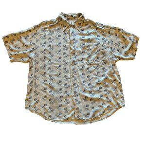 Roundtree & Yorke 2X Rayon Button Front Shirt Pennisula Beach Hawaiian Short
